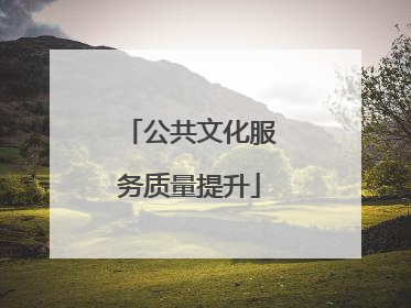 公共文化服务质量提升