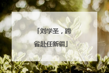 刘学圣，跨省赴任新疆