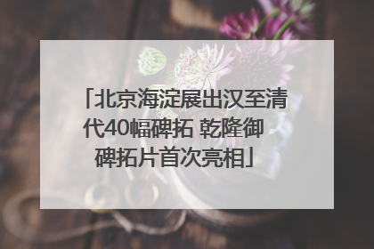 北京海淀展出汉至清代40幅碑拓 乾隆御碑拓片首次亮相