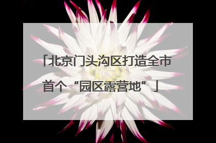 北京门头沟区打造全市首个“园区露营地”
