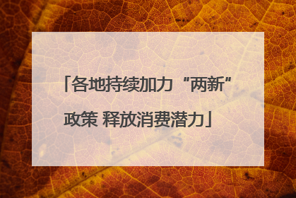 各地持续加力“两新”政策 释放消费潜力