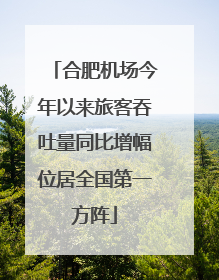 合肥机场今年以来旅客吞吐量同比增幅位居全国第一方阵