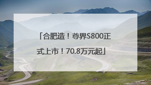 合肥造！尊界S800正式上市！70.8万元起