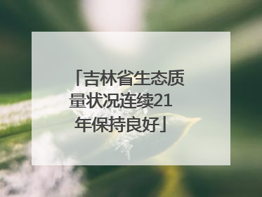 吉林省生态质量状况连续21年保持良好
