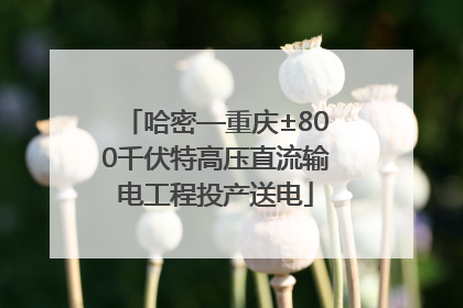 哈密—重庆±800千伏特高压直流输电工程投产送电