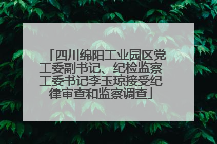 四川绵阳工业园区党工委副书记、纪检监察工委书记李玉琼接受纪律审查和监察调查