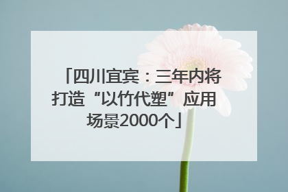 四川宜宾：三年内将打造“以竹代塑”应用场景2000个