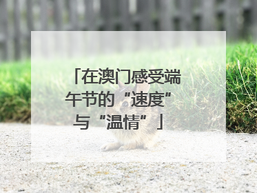 在澳门感受端午节的“速度”与“温情”