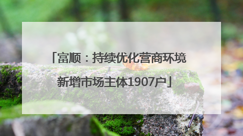 富顺：持续优化营商环境 新增市场主体1907户