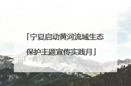 宁夏启动黄河流域生态保护主题宣传实践月