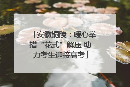 安徽铜陵：暖心举措“花式”解压 助力考生迎接高考