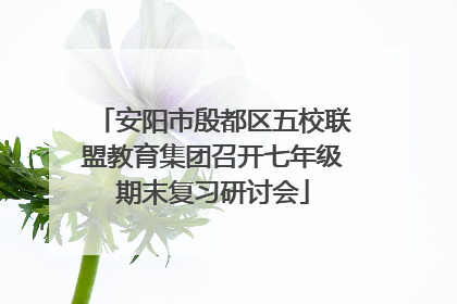 安阳市殷都区五校联盟教育集团召开七年级期末复习研讨会