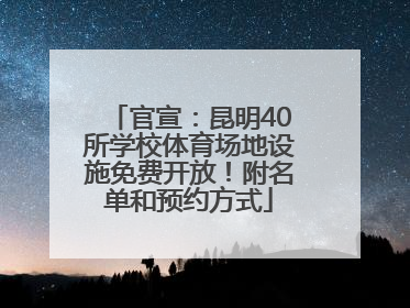 官宣：昆明40所学校体育场地设施免费开放！附名单和预约方式