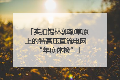 实拍锡林郭勒草原上的特高压直流电网“年度体检”