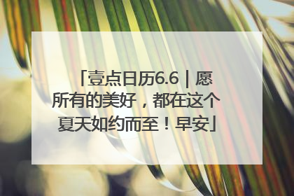 壹点日历6.6｜愿所有的美好，都在这个夏天如约而至！早安