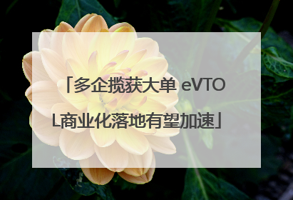 多企揽获大单 eVTOL商业化落地有望加速