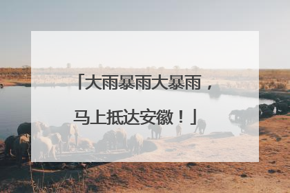 大雨暴雨大暴雨，马上抵达安徽！