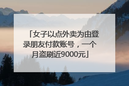 女子以点外卖为由登录朋友付款账号，一个月盗刷近9000元