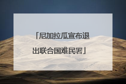 尼加拉瓜宣布退出联合国难民署
