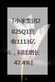 小米集团2025Q1营收1113亿元，同比增长47.4%