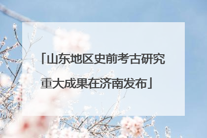 山东地区史前考古研究重大成果在济南发布