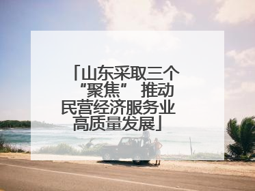 山东采取三个“聚焦” 推动民营经济服务业高质量发展