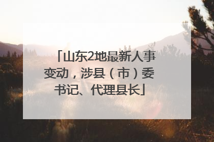 山东2地最新人事变动，涉县（市）委书记、代理县长