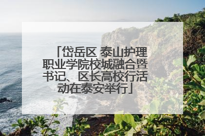 岱岳区 泰山护理职业学院校城融合暨书记、区长高校行活动在泰安举行