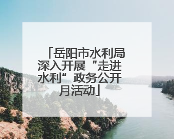岳阳市水利局深入开展“走进水利”政务公开月活动