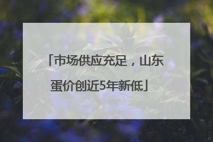 市场供应充足，山东蛋价创近5年新低