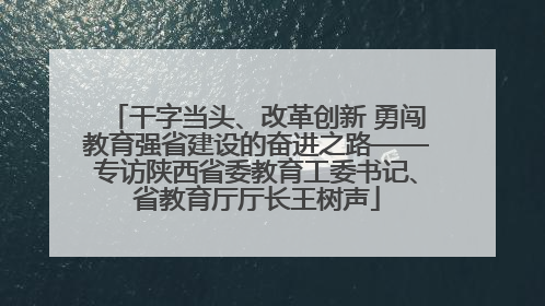 干字当头、改革创新 勇闯教育强省建设的奋进之路——专访陕西省委教育工委书记、省教育厅厅长王树声