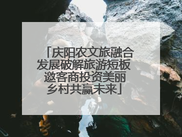 庆阳农文旅融合发展破解旅游短板 邀客商投资美丽乡村共赢未来