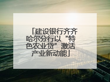 建设银行齐齐哈尔分行以“特色农业贷”激活产业新动能