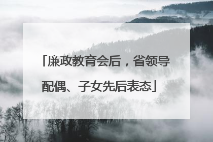 廉政教育会后，省领导配偶、子女先后表态