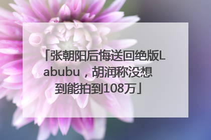 张朝阳后悔送回绝版Labubu，胡润称没想到能拍到108万