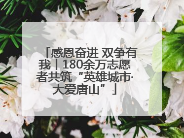 感恩奋进 双争有我丨180余万志愿者共筑“英雄城市·大爱唐山”