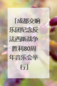 成都交响乐团纪念反法西斯战争胜利80周年音乐会举行