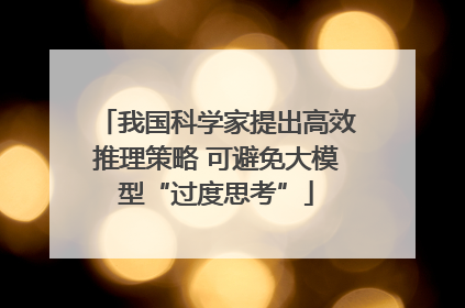 我国科学家提出高效推理策略 可避免大模型“过度思考”