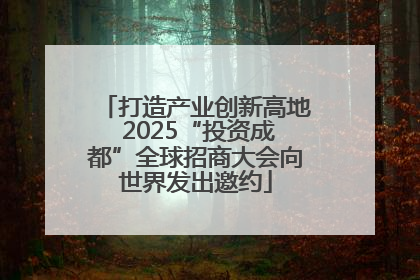 打造产业创新高地 2025“投资成都”全球招商大会向世界发出邀约