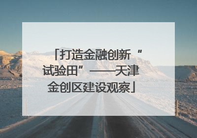 打造金融创新“试验田”——天津金创区建设观察