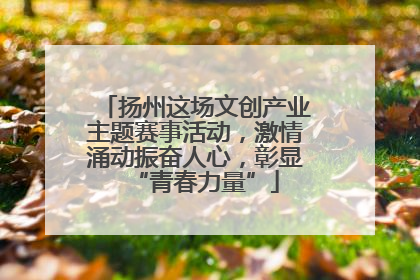 扬州这场文创产业主题赛事活动，激情涌动振奋人心，彰显“青春力量”
