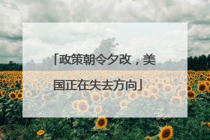 政策朝令夕改，美国正在失去方向