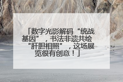 数字光影解码“统战基因”，书法非遗共绘“肝胆相照”，这场展览很有创意！