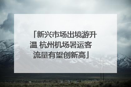 新兴市场出境游升温 杭州机场暑运客流量有望创新高