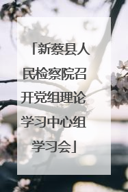 新蔡县人民检察院召开党组理论学习中心组学习会