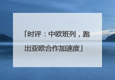 时评：中欧班列，跑出亚欧合作加速度