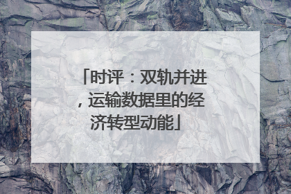 时评：双轨并进，运输数据里的经济转型动能