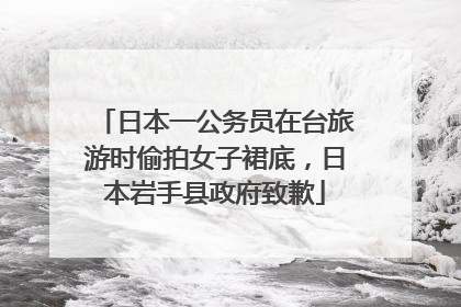 日本一公务员在台旅游时偷拍女子裙底，日本岩手县政府致歉