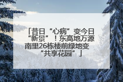 昔日“心病”变今日“新景”！东高地万源南里26栋楼前绿地变“共享花园”