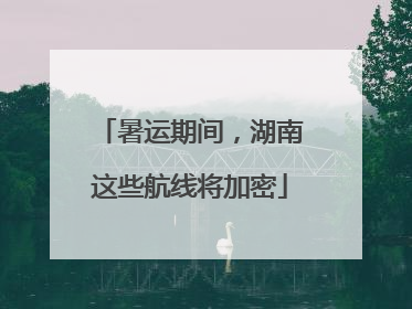 暑运期间，湖南这些航线将加密